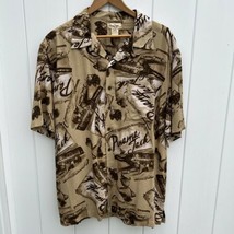 Panama Jack Button Down Rum Seashell Beach Mens Short Sleeve Shirt XL - £12.68 GBP