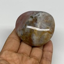 121g, 2.2&quot;x2.2&quot;x1.1&quot; Natural Ocean Jasper Palm-Stone Orbicular Jasper, B30753 - £7.92 GBP