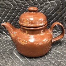 Vintage Brown Glazed Teapot Unmarked Unusual Shaped - £3.11 GBP