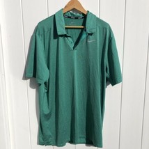 Nike Dri-Fit Golf Men&#39;s Short Sleeve Polo Shirt Size XL Green Striped - £15.57 GBP