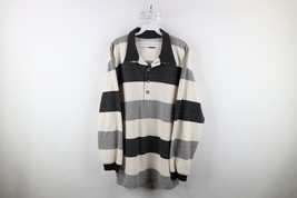 Vtg 90s Streetwear Mens Large Knit Striped Collared Long Sleeve Rugby Po... - $59.35