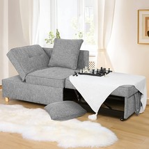 Folding Ottoman Sofa Bed Convertible Chair 4-in-1 Multi-Functional Sleeper Sofa^ - £260.27 GBP