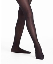 Danskin 331 Girl&#39;s Size Intermediate (6x-7) Black Ultra Shimmery Footed Tights - £3.18 GBP