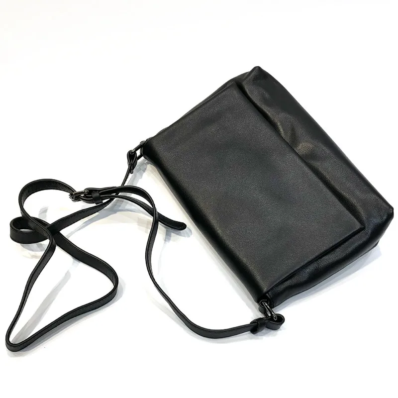 Women&#39;s Bag Genuine Leather Flap Pocket Square Crossbody Bags Ladies Sin... - £79.84 GBP