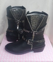 First Love by Penny Loves Kenny &quot;Willa&quot; Black studded Boots sz 7 new - £66.29 GBP