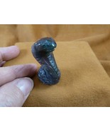 Y-SNAK-CO-602) Purple jasper SNAKE COBRA FIGURINE GEMSTONE reptiles snakes - $376.03 MXN