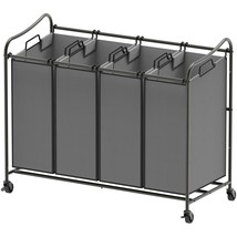 Simplehouseware 4-Bag Heavy Duty Laundry Sorter Rolling Cart, Dark Grey - $75.99
