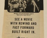 Back To The Future III Print Ad Vintage Michael J Fox Christopher Lloyd ... - $5.93