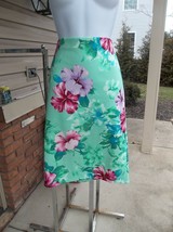 NWOT NYCC FAB GREEN FLORAL KNIT SKIRT M - £11.84 GBP