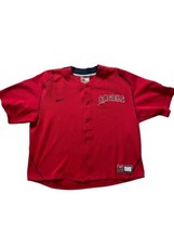 Nike Los Angeles Angels Jersey Kids Large Red Short Sleeve Button Up - $26.18