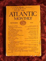 ATLANTIC September 1929 Julian Huxley Alfred Loomis Eleanor Risley A. W. Smith - £6.84 GBP