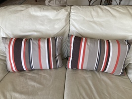 Set Of 2: Sunbrella Decorative Striped Pillows Approx 19” X 12” - $49.99