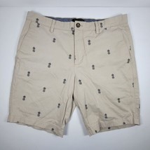 Banana Republic Mens Size 34 Aiden Cotton Chino Khaki Pineapple Shorts w/Pockets - £12.75 GBP