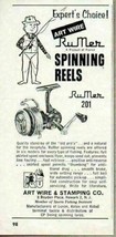 1963 Print Ad Rumer 201 Fishing Reels Art Wire &amp; Stamping Newark,NJ - $8.35