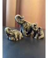 Elephant Set Lot 3 Mother Father Baby Taiwan ROC Resin Statues Figures F... - $15.74 CAD