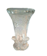 Vintage Flower Bud Vase 4 Inch Pressed Glass Taiwan - £12.53 GBP