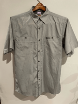 Small Wrangler Outdoor Button Down Shirt-Grey S/S Hiking Vented EUC Mens - £12.03 GBP