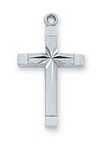 STERLING SILVER CROSS NECKLACE WITH A 18 CHAIN - £34.28 GBP