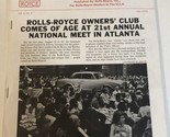 Rolls Royce Dealer News Letter Vintage Fall 1972 - $5.93