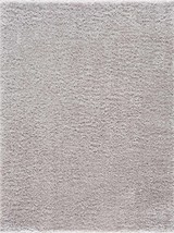 Size: 5&#39;3&quot; x 7&#39; Rectangle - Faina Solid Light Gray Shag Rug Washable - $139.47 CAD