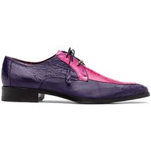 Andretti Genuine Ostrich Leg Dress Derby's Tasseled Laces Shoes Pink / Purple image 2