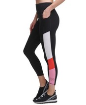DKNY Womens Colorblocked 7/8 Length Leggings size Small Color Hibiscus/B... - £26.69 GBP
