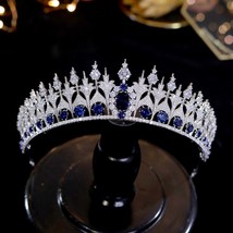 European Royal Princess Crown Luxury CZ Bridal Headdress Wedding Hair Accessorie - £117.44 GBP
