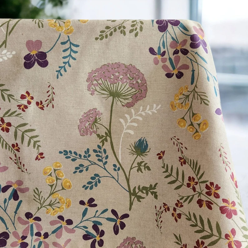 Wildflowers Rectangle Tablecloths, Cotton Fabric Table Cloth 54&quot; x 70&quot; - $104.99