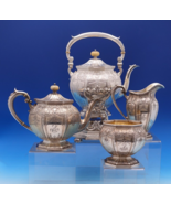 New Queens by Durgin Sterling Silver Tea Set 4pc #57 Monogrammed (#8328) - $9,430.34 CAD
