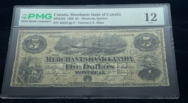 1886 $5 Merchants Bank of Canada Montreal, Quebec PMG Fine 12 A. Allan - $5,346.00