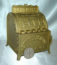 Vintage Gold Metal Slot Machine Coin Bank (w/ Sankyo Music Box - not working) - £15.53 GBP