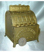 Vintage Gold Metal Slot Machine Coin Bank (w/ Sankyo Music Box - not wor... - £15.58 GBP