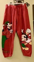 Adult Mickey Mouse Goofy Donald Duck Red Sweats Jogger Pants Sz. L GOOD/CLEAN! - £8.15 GBP