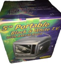 5” Portable Black &amp; White TV with Radio Curtis - New (Display Model) - S... - £115.73 GBP