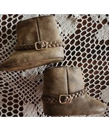Carter&#39;s ~ Brown ~ Faux Suede ~ Size 3 to 6 Month ~ Baby Booties w/Braid... - €17,20 EUR