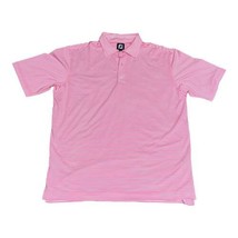 FootJoy Shirt Adult XL FJ Polo Hot Pink and White Striped Golf Casual  READ - $23.36