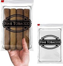 100 Slide Seal Lock Cigar Bags 6.5 x 10 Printed &quot;Fine Tobacco&quot; 4 mil - $86.44
