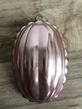Vintage Copper Jello Mold Aspic Wall Hanger Fluted Pumpkin Squash Melon ... - $13.55 CAD