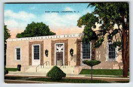 Lakewood New Jersey Post Office Postcard Linen 1948 Kropp Vintage Unposted - £8.73 GBP