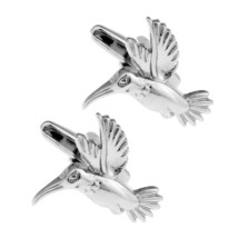 Hummingbird Cufflinks Cute Flying Bird Watcher New W Gift Bag Groom Wedding - £9.55 GBP
