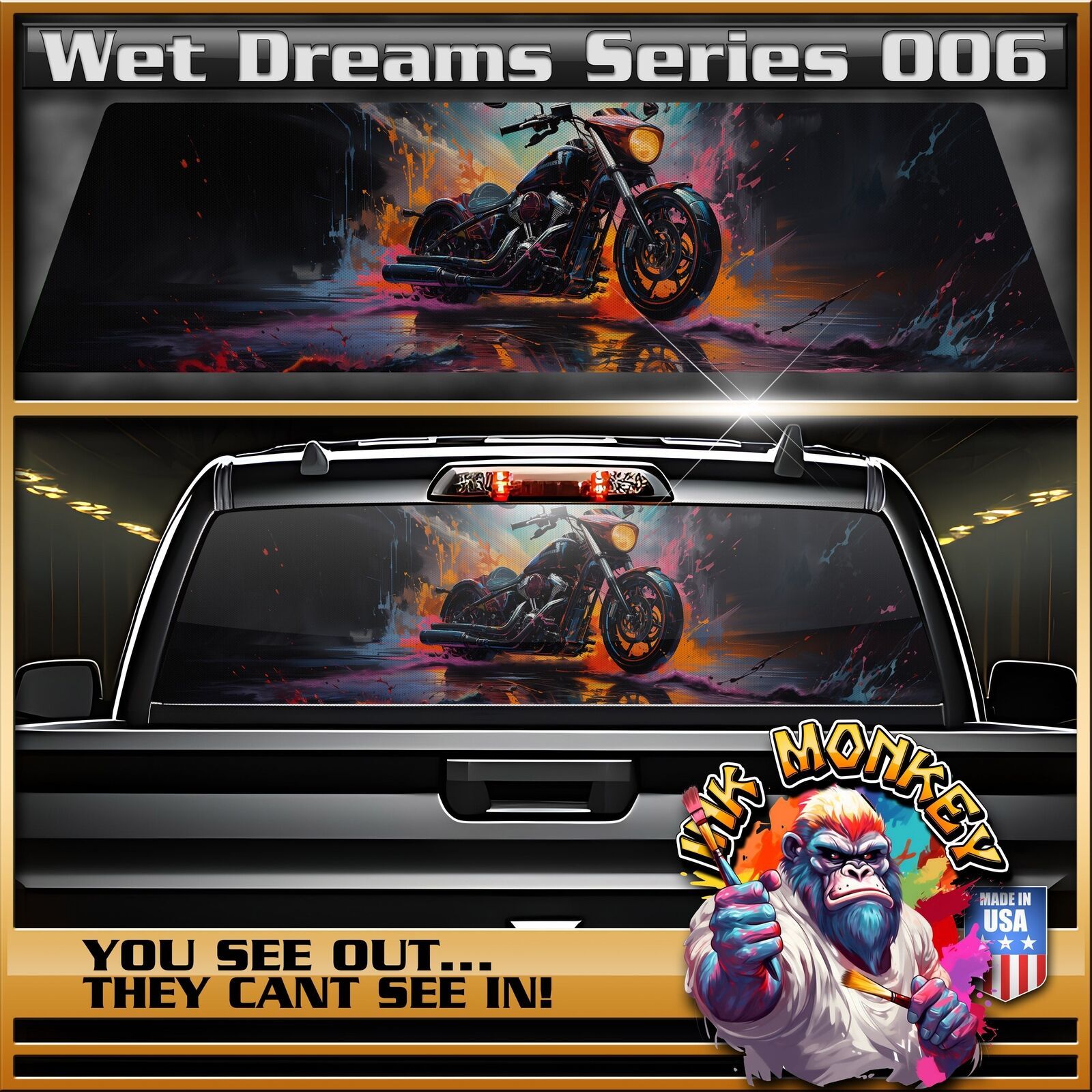Primary image for Wet Dreams Biker Series 006 - Truck Back Window Graphics - Customizable