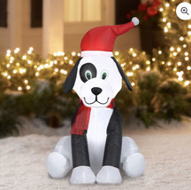 Holiday Time Christmas Inflatable 3.5&#39; LED Light Santa&#39;s Puppy Yard Decor - £31.21 GBP