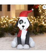 Holiday Time Christmas Inflatable 3.5&#39; LED Light Santa&#39;s Puppy Yard Decor - £31.42 GBP