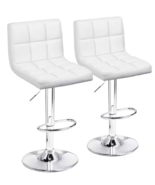 2pcs Adj. Bar stools Leather Adjustable 360 Swivel Chair with Backrest W... - $84.14