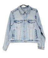 Seven7 Jean Jacket Women&#39;s XXL Blue Waist Length Pockets New - $34.64