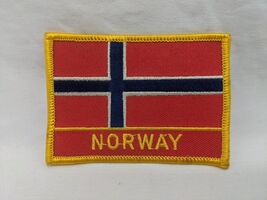 Norway Country Flag Embroidered Iron On Patch 3 1/4&quot; X 2 1/4&quot; - $8.66