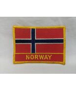 Norway Country Flag Embroidered Iron On Patch 3 1/4&quot; X 2 1/4&quot; - $8.66