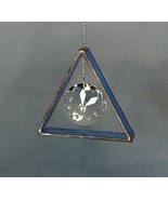 Prismatic, Stained Glass Blue Triangle with Crystal PBT4 - $20.00
