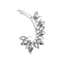 Fashion Women Wrap Ear Clip Crystal Feather Wing Earrings Bow Tie Ear Clip Spira - £8.50 GBP