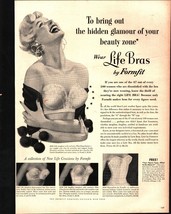 Vtg 1954 Life Bras By Formfit Sexy Woman in Underwear Photo Artwork Prin... - £20.71 GBP